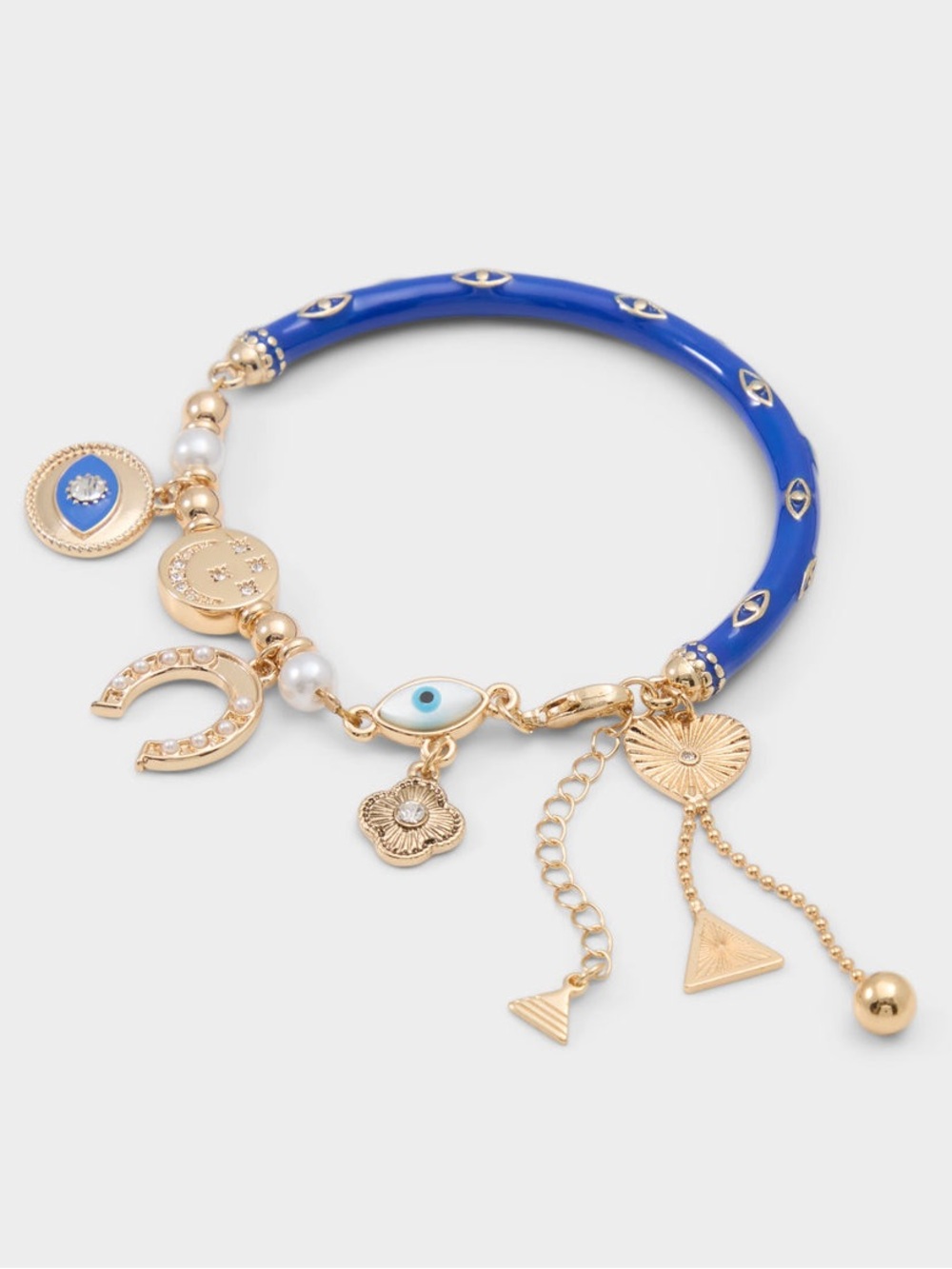 ALDO Black & Blue Gold-Tone Charm Bangle Duo